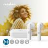 CUFFIA AURICOLARE BLUETOOTH NEDIS HPBT2052WT - CUSTODIA DI RICARICA - MICROFONO INCORPORATO - SUPPORTO PER IL CONTROLLO VOCALE - BIANCO